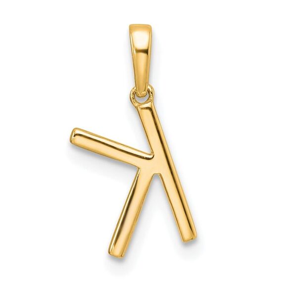 Kazi Luxury 14k Yellow Gold Diamond Letter K Initial Pendant